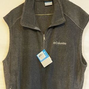 Columbia Fleece Vest, Men’s Size XL, NWT, Gray